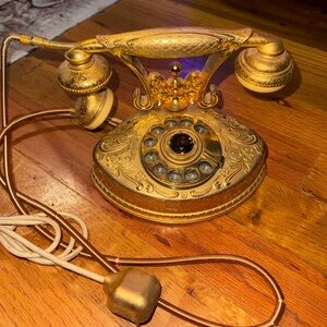 Vintage TAKARA Gold Rotary Telephone from Japan